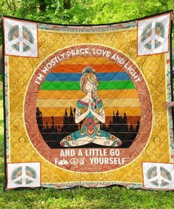 Vintage Go F Yourself Hippie Quilt Blanket
