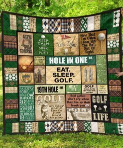 Vintage Golf Pattern Quilt Blanket With an Old Fashioned Charm