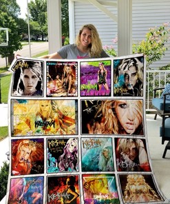 Vintage Kesha Singer Quilt Blanket - Perfect for Fans