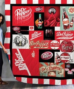 Vintage Logo Dr Pepper Quilt Bedding Set with Quotes