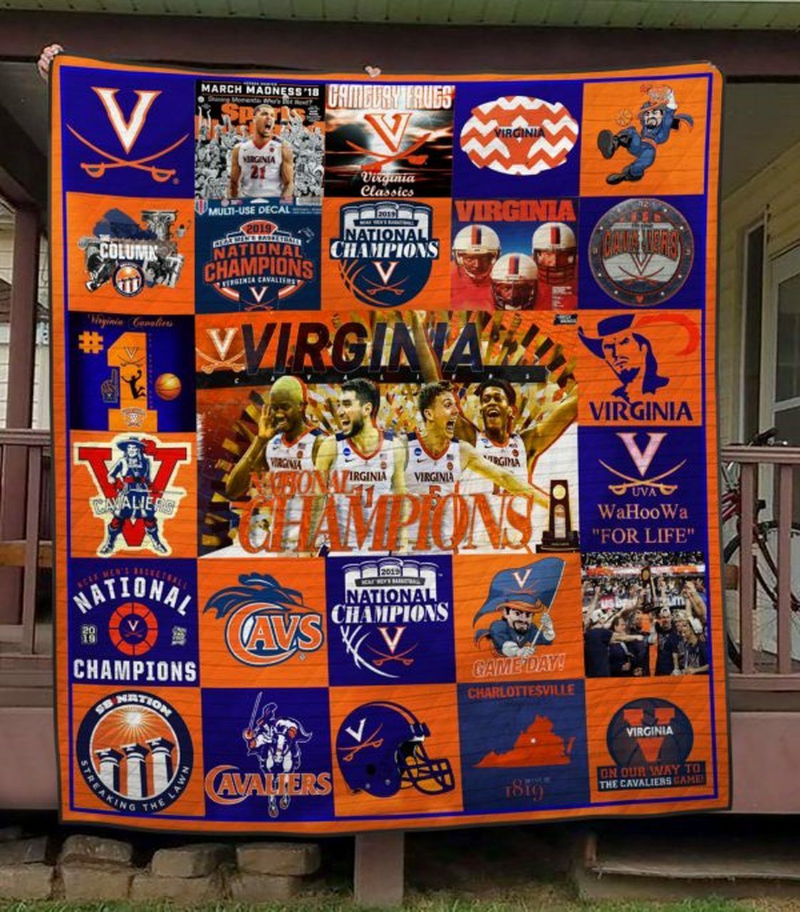 Virginia Cavaliers Collected Ncaa Quilt Bedding Set with Soft Quilt Blanket for Fans