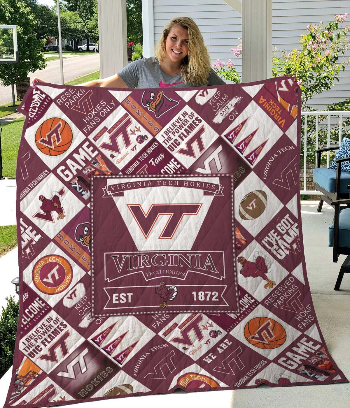 Virginia Tech Hokies NCAA Quilt Blanket - The Perfect Bedding for Hokie Fans