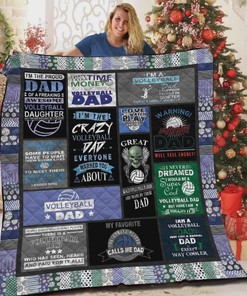 Volleyball Dad Father's Day Quilt Bedding Set with Keywords