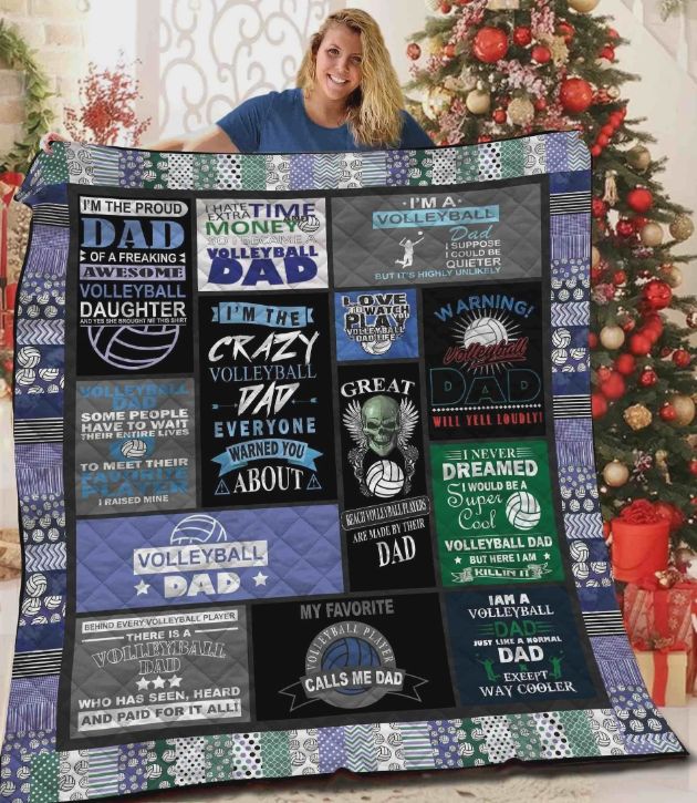 Volleyball Dad Father's Day Quilt Bedding Set with Keywords