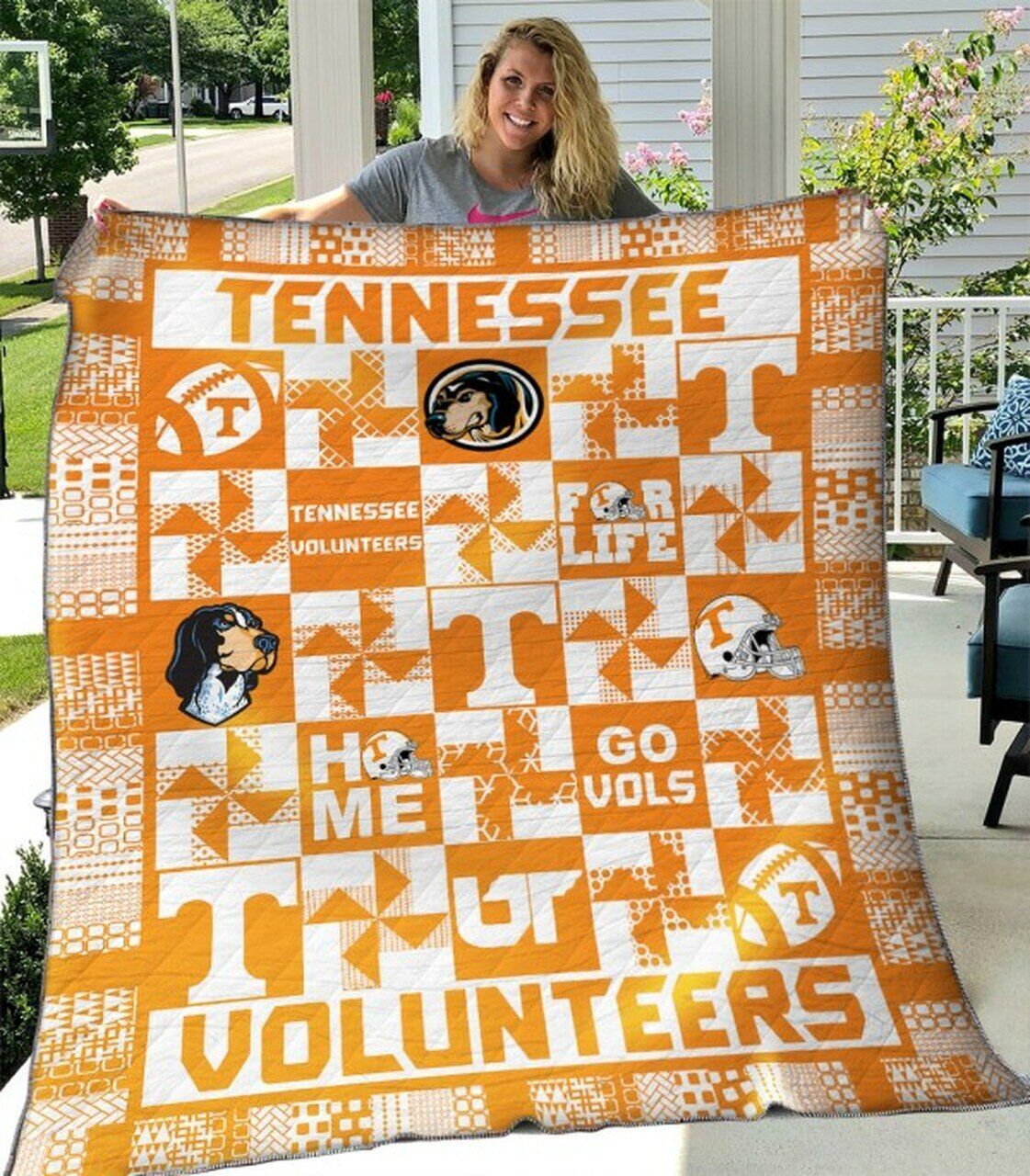 Volunteers Tennessee Ncaa Quilt Bedding Set with Soft Quilt Blanket for Fans