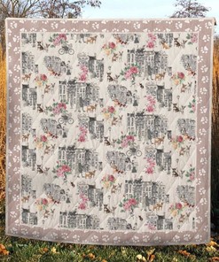 Walking on the Road Chihuahua Quilt Blanket for a Whimsical Touch