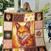 Warm and Cozy Fox Pattern Quilt Blanket, Perfect for Animal Lovers