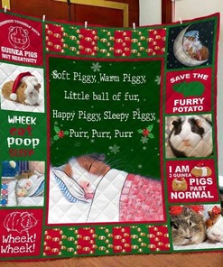 Warm and Cozy Guinea Pig Christmas Quilt Blanket for Happy Sleep