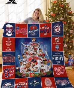 Washington Nationals Christmas Collection Quilt Bedding Set, Perfect for Baseball Fans