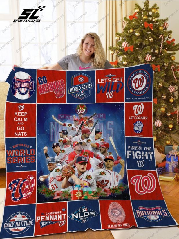 Washington Nationals Christmas Collection Quilt Bedding Set, Perfect for Baseball Fans
