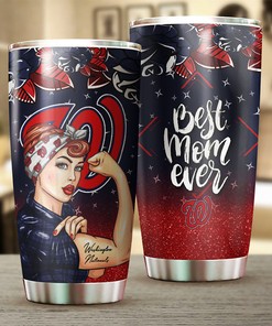 Washington Nationals MLB Tumbler for Strong Best Mom Ever with Personalized Touch and MLB Logo