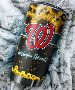 Washington Nationals MLB Tumbler with Beautiful Sunflower Design
