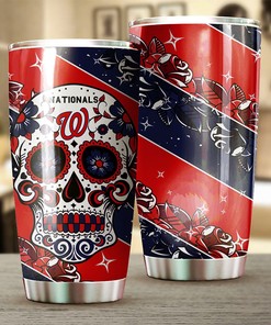 Washington Nationals MLB Tumbler with Skull Design for Baseball Fans and MLB Logo