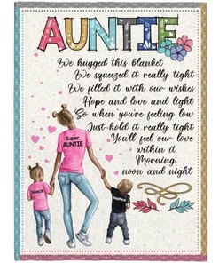 We Hugged This Blanket Heart Pattern Custom Name Gift For Auntie Blanket