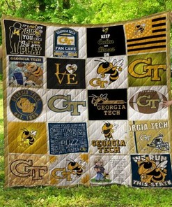 We Run This State NCAA Georgia Tech Yellow Jackets Combined Quilt Bedding Set with Sporty Look