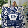 Wear Blue Ncaa Georgia Southern Eagles Bedding Set with Loved Quilt Blanket for Girls