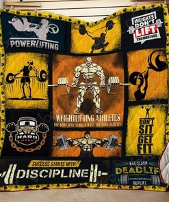 Weightlifting Athletes Success Quote Bedding Set for Motivation