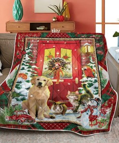 Welcome Labrador to Your Home this Christmas - Soft and Cozy Quilt Blanket