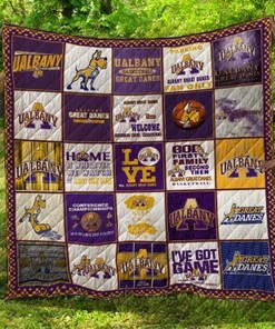 Welcome Ncaa Albany Great Danes Collection Bedding Set with Loved Quilt Blanket