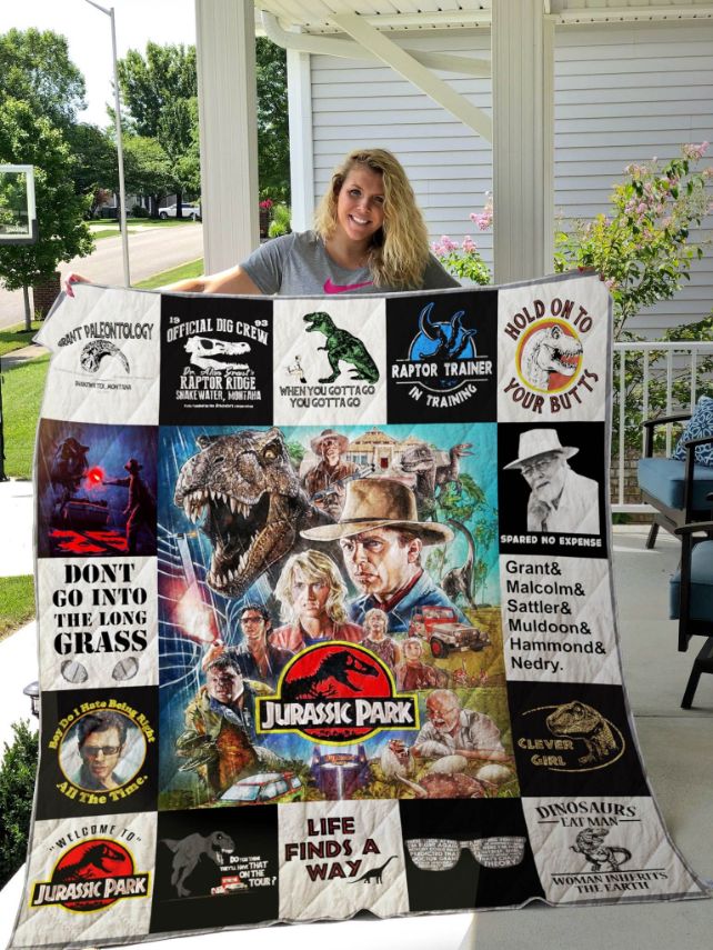 Welcome to Jurassic Park Quilt Bedding Set for Dino Enthusiasts