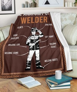 Welder Fleece Blanket Gift For Fan, Premium Comfy Sofa Throw Blanket Gift for Welding Enthusiasts
