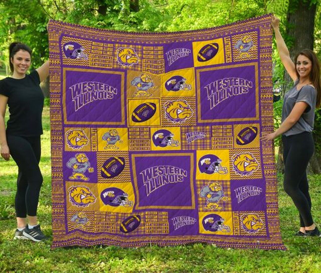 Western Illinois Leathernecks NCAA Quilt Bedding Set Vintage