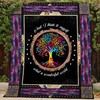 What a Wonderful World tree quilt blanket in vibrant colors