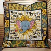 When Skies Are Gray Elephant Sunflower Quilt Blanket - Heartwarming Gift for Loved Ones