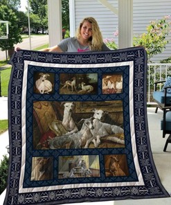 Whippet Picture Collection Quilt Bedding Set with Quilt Blanket, Great Gift for Dog Lovers