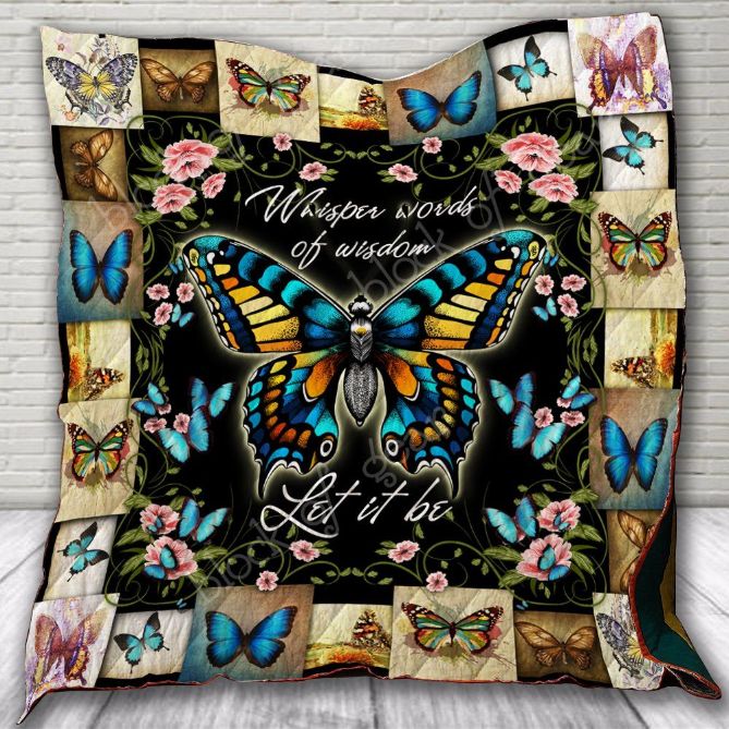 Whisper Words of Wisdom Butterfly Lo Quilt Blanket Baby or Kids Bed Set with Beautiful Quotes