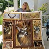 Whitetail Deer in Forest Quilt Blanket, Ideal for Nature Lovers