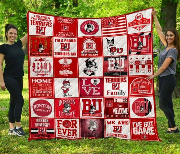Who Are We Boston University Terrier Ncaa Quilt Bedding Set
