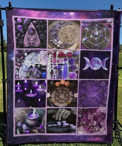 Wicca Symbol Collection Quilt Blanket, Ideal for Spiritual People