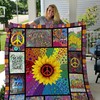 Wild & Free Hippie Sunflower Quilt Blanket Perfect For Adventure Lovers