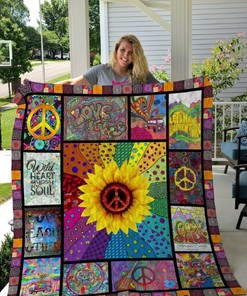Wild & Free Hippie Sunflower Quilt Blanket Perfect For Adventure Lovers