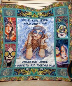 Wild and Free Hippie Quilt Blanket: She is Life Itself