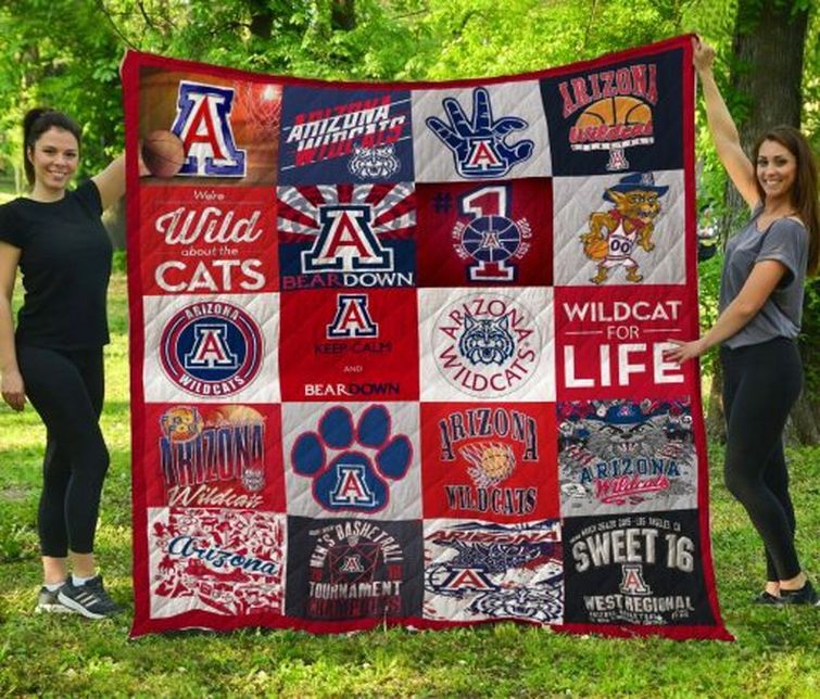 Wildcat For Life Ncaa Arizona Wildcats Combined Collected Quilt Bedding Set Vintage