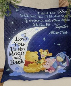 Winnie-The-Pooh With Friends I Love You To The Moon And Back Quilt Bedding Set - Perfect Gift For All Ages