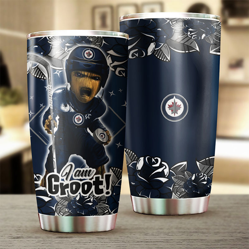 Winnipeg Jets NHL Tumbler - I Am Groot - Image 2