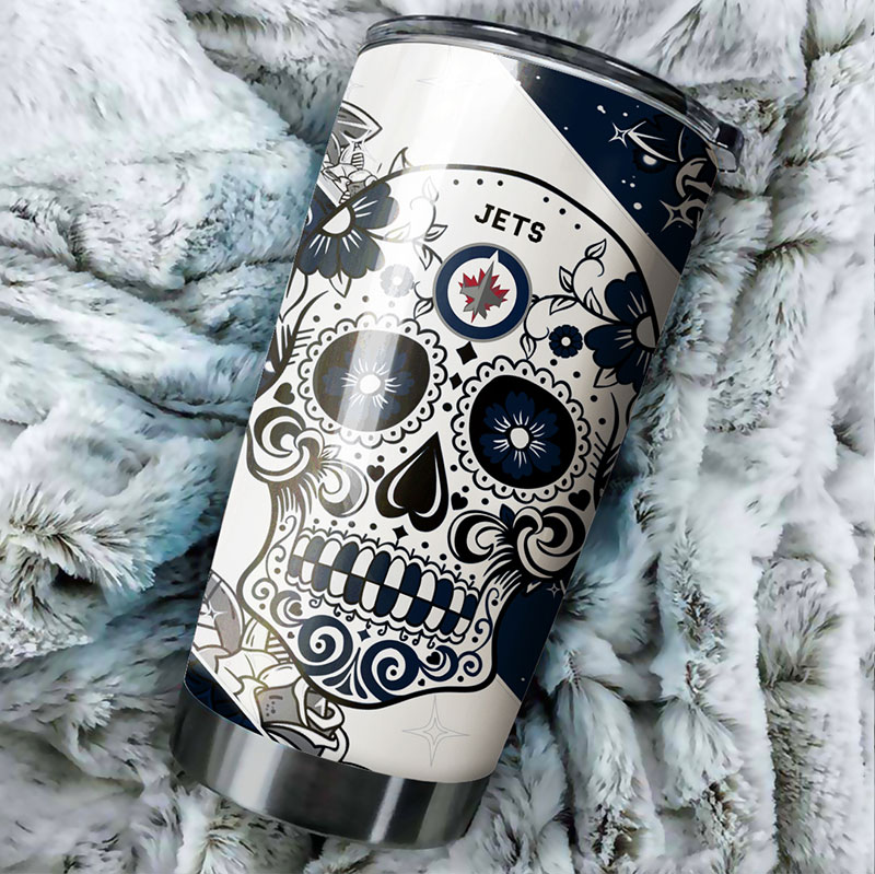 Winnipeg Jets NHL Tumbler: Skull Design Tumbler for NHL Fans, Perfect for Game Nights - Image 2