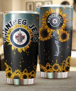 Winnipeg Jets NHL Tumbler: Sunflower Sunshine Design Tumbler for NHL Fans, Ideal for Any Occasion