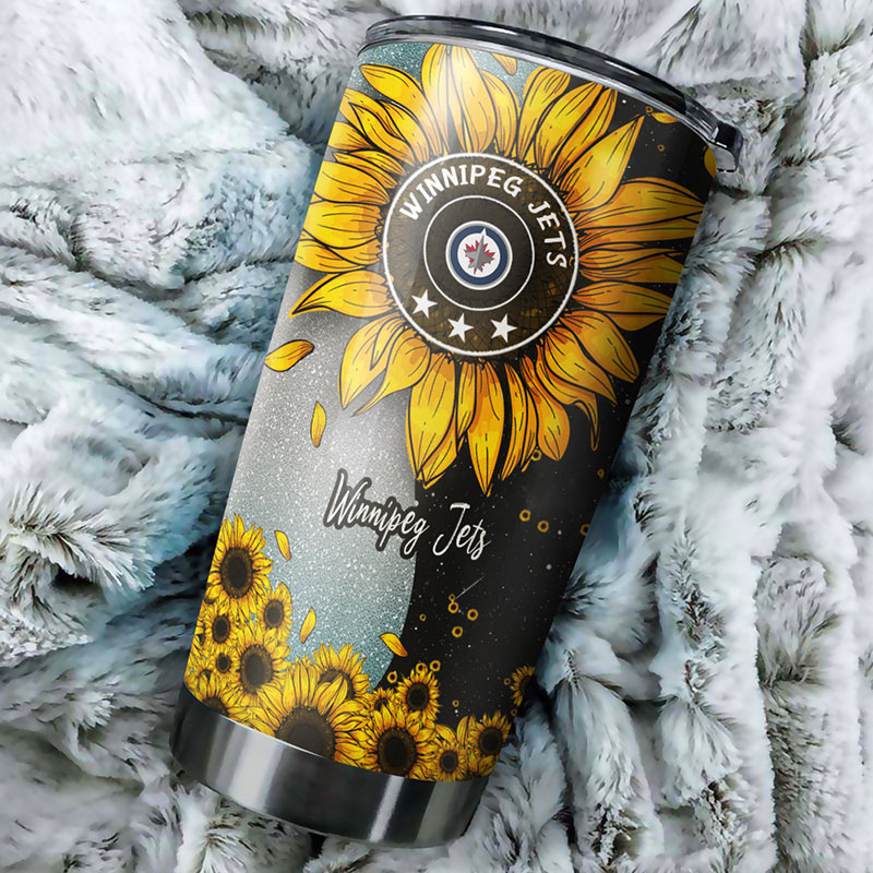 Winnipeg Jets NHL Tumbler - Sunflower Sunshine Tumbler with Inspirational Quote - G Fanatics