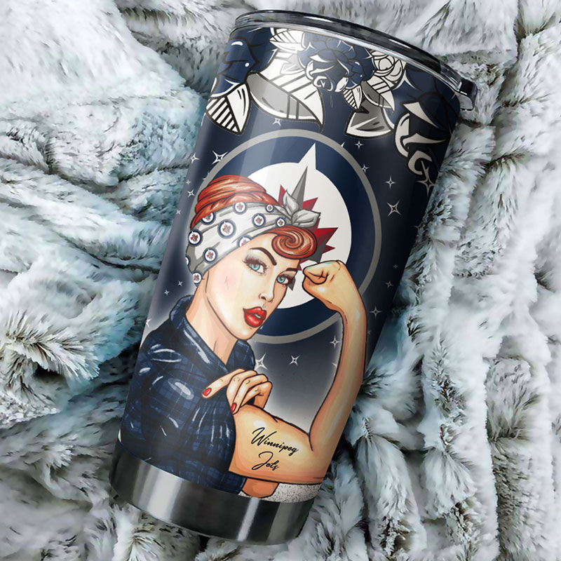 Winnipeg Jets NHL Tumbler for Strong Best Moms Ever - Custom Drinkware for Fans - Image 2