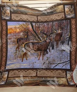 Winter Hunting Deer Hunting Lo Quilt Blanket for Hunting Lovers