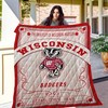 Wisconsin Badgers Quilt Blanket 4 for College Sports Fans