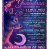 Wolf Fleece Blanket From Grandma To Grandson for Wolf Lovers