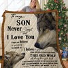 Wolf To My Son From Mom Personalized Quilt Bed Set with Wildlife Design