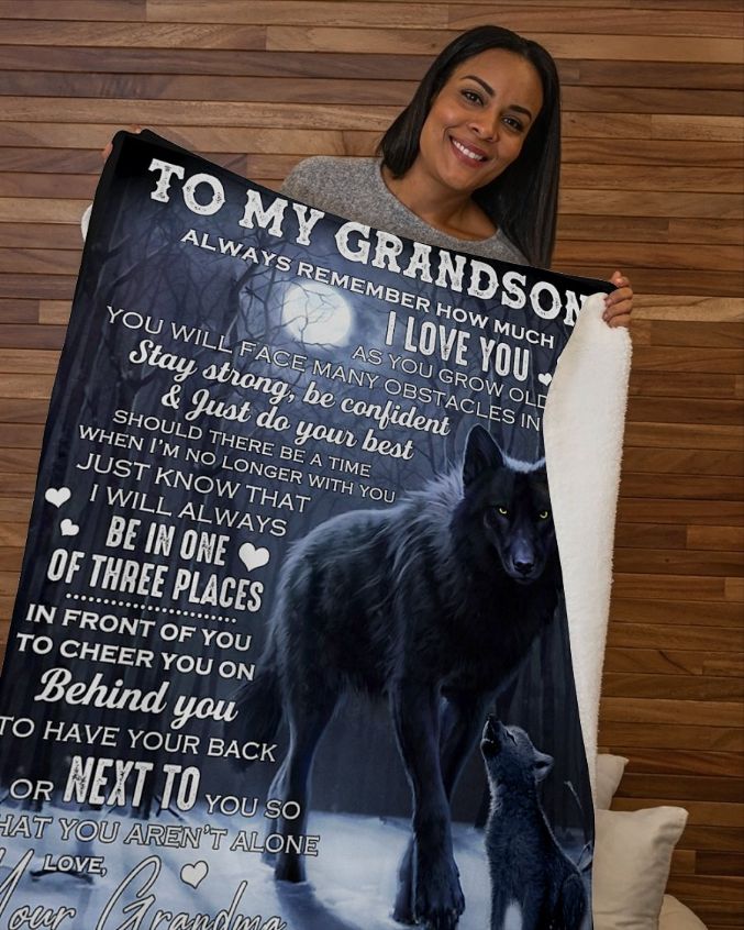 Wolf and Grandson Love Quote Quilt Bedding Set for Family Members