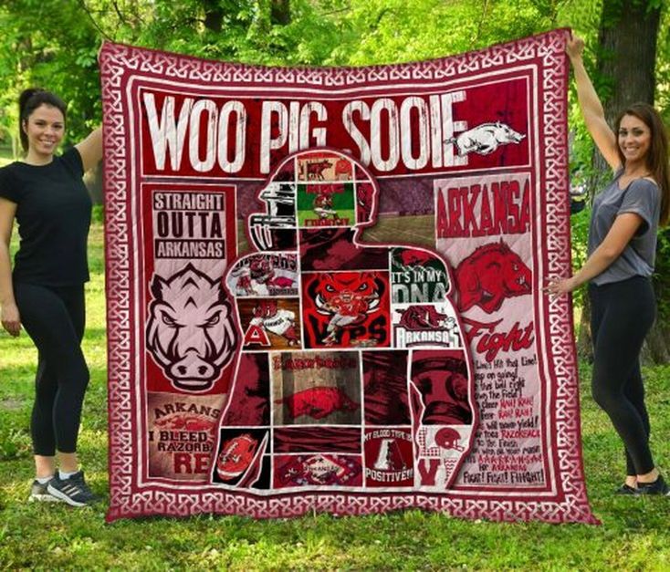Woo Pig Sooie NCAA Arkansas Razorbacks Collection Quilt Bedding Set