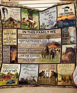 Work and Love for Horses Quilt Bed Set